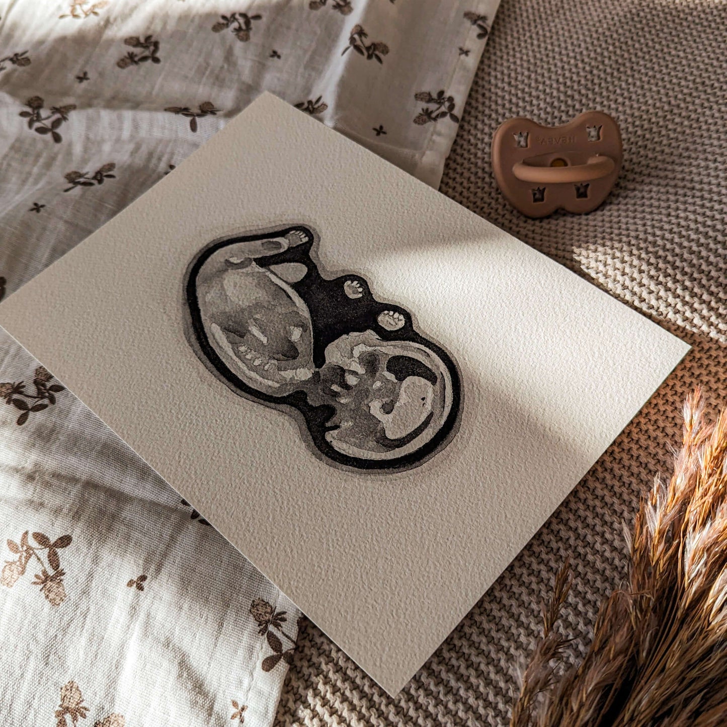 Echo Schilderij A5 - Zwart