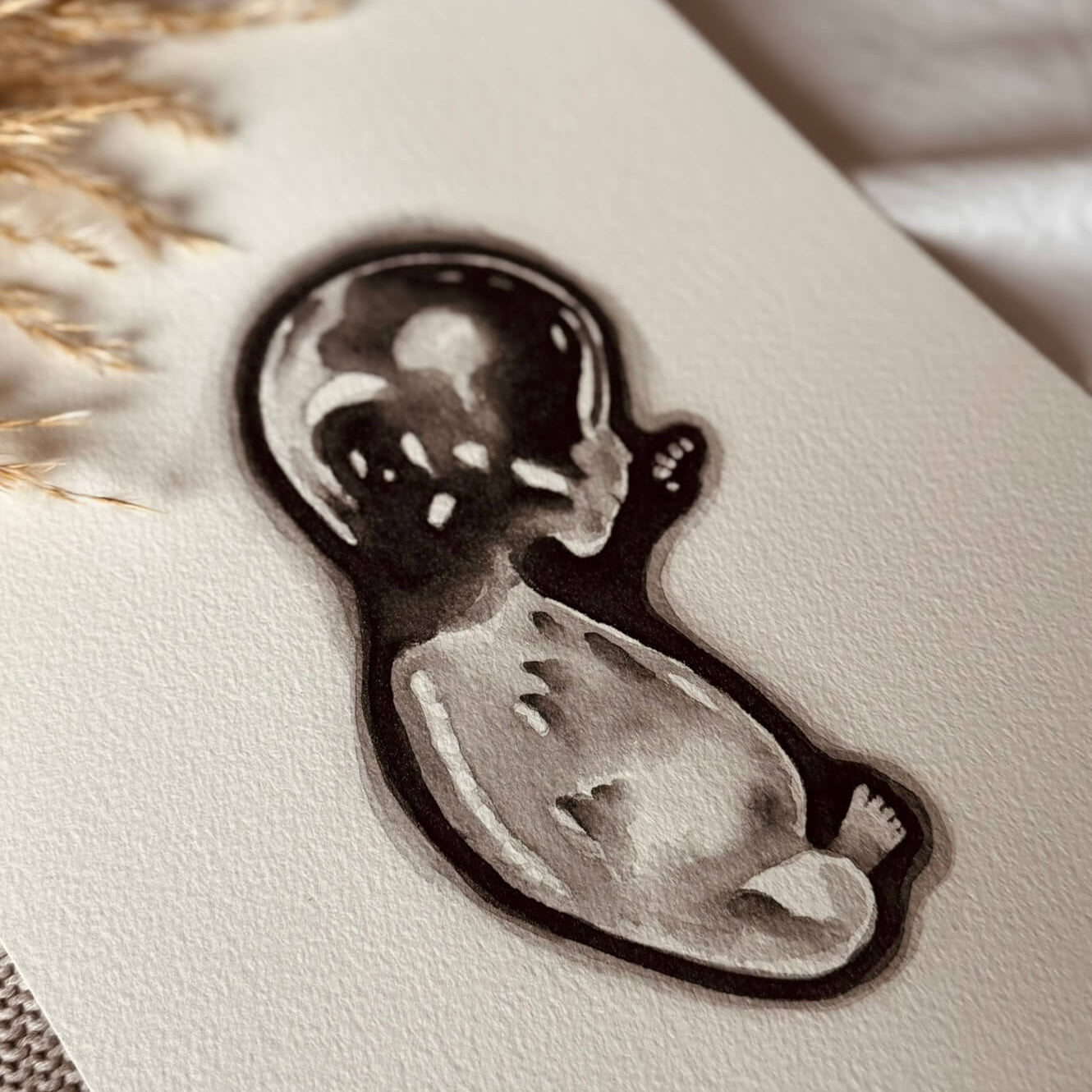 Echo Schilderij A4 - Zwart